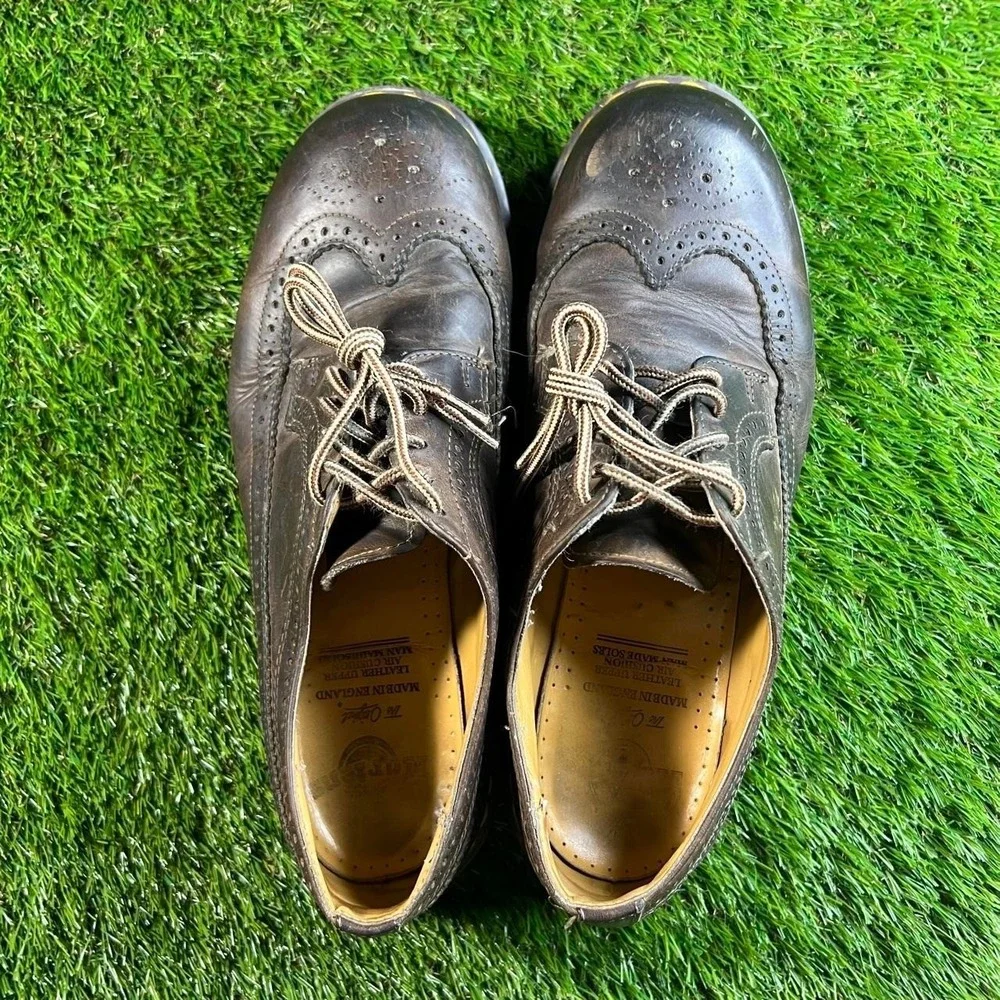 VTG Dr Martens 3989 Brown Wingtip Oxford Shoes Made England Mens US 11 UK 10